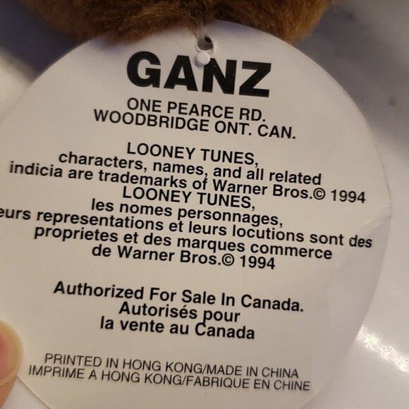 GANZ Looney Tunes Transmanian Devil Plush 10" tall - Picture 8 of 8